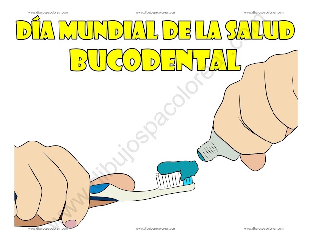 Día Mundial de la Salud Bucodental dibujo a color y para colorear